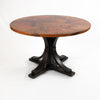 Vestal Copper Dining Table - Burnt Coconut Base - Natural w/ Spots Copper