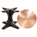 Vestal Copper Dining Table - Burnt Coconut Base - Raw Copper
