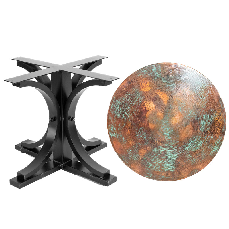 Vestal Copper Dining Table - Stone Black Base - Verde Medley Copper