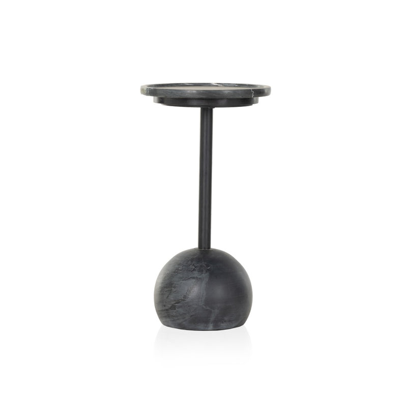 Viola Accent Table Black Marble Angled View 224056-003