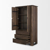 Mercana Wallen Cabinet Dark Brown Angled View Open Doors