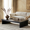 Warby Coffee Table Worn Black Veneer Staged View in Living Room 235178-003