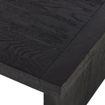 Warby Coffee Table Worn Black Veneer Oak Corner Detail Four Hands