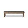 Four Hands Warby Coffee Table Worn Oak Veneer Side View
