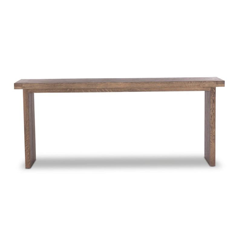 Warby Console Table Worn Oak Veneer Front Facing View 235177-002