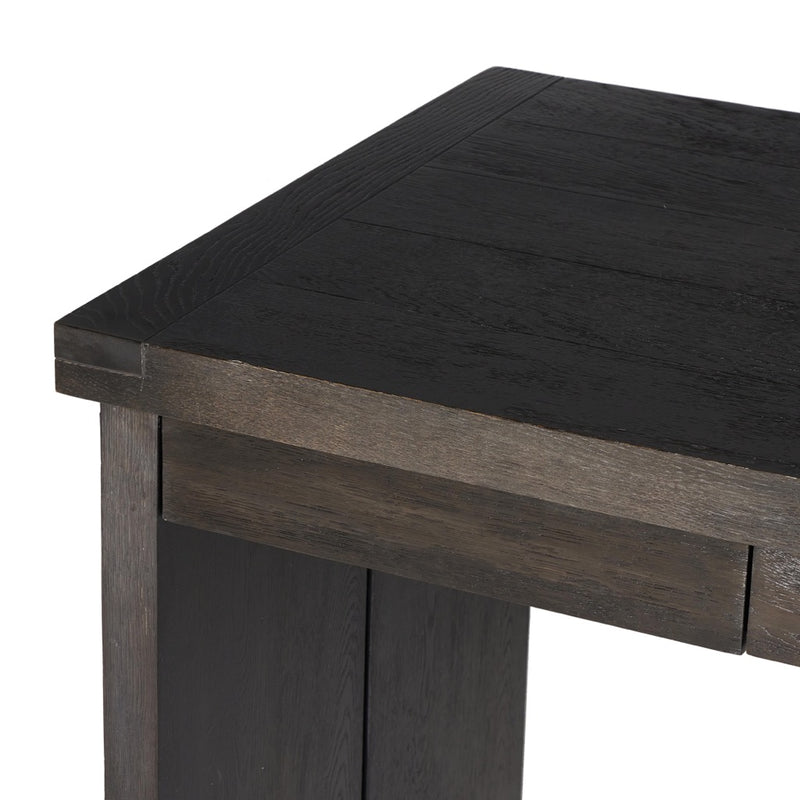 Warby Desk Worn Black Veneer Thick Oak Drawers 235179-003