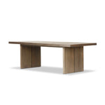 Warby Dining Table Worn Oak Veneer Angled View Four Hands