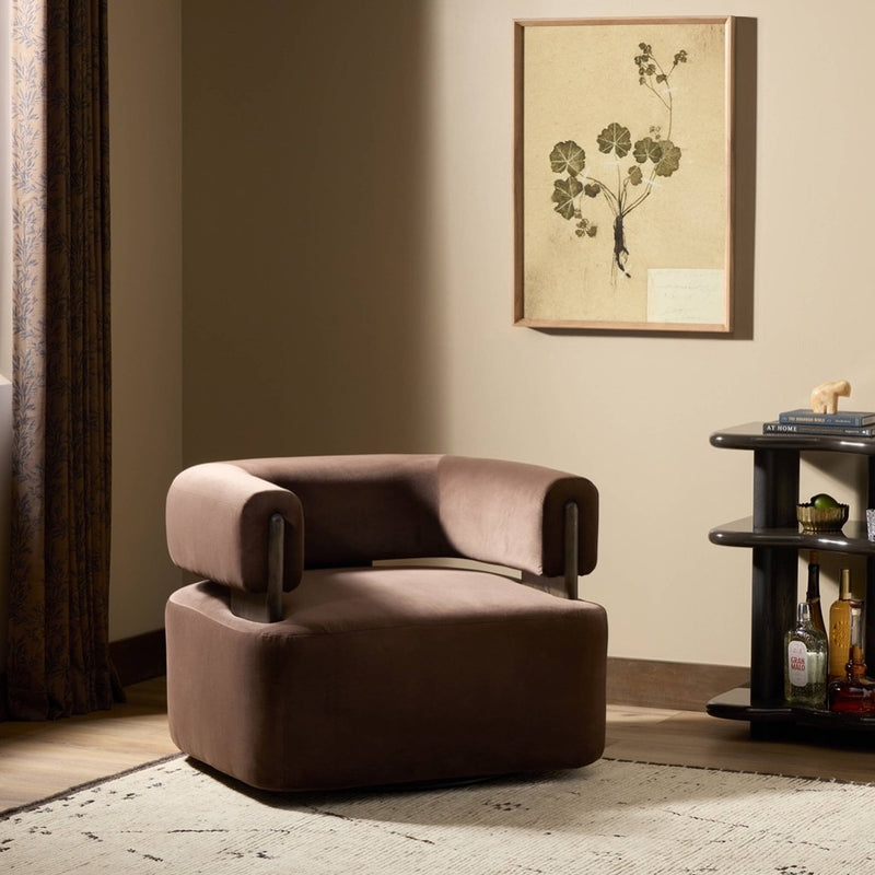 Four Hands Ward Swivel Chair - Surrey Cocoa