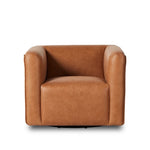 Wellborn Swivel Chair Palermo Cognac Front Facing View Four Hands