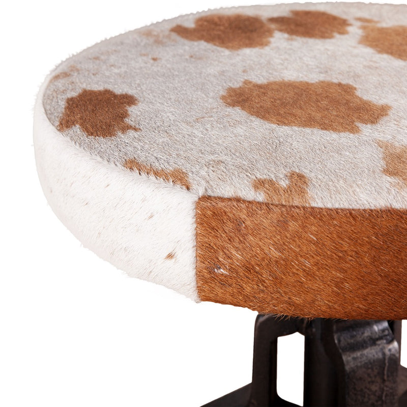 HTD Wellington Adjustable Stool hair on hide detail