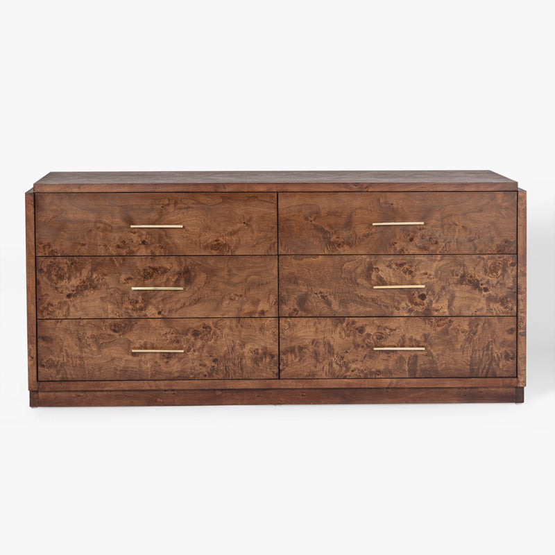 Co.House Designs Wesley 6 Drawer Burl Dresser - Dark Brown Co.House Designs Wesley 6 Drawer Burl Dresser - Dark Brown