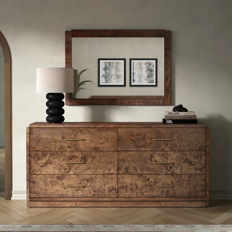 Wesley Burl 6-Drawer Dresser - Dark Burl Wesley Burl 6-Drawer Dresser - Dark Burl
