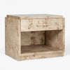 Wesley Burl Nightstand Light Brown Angled View CH-1002618-IN02-FN-BD-NS-LB-OS