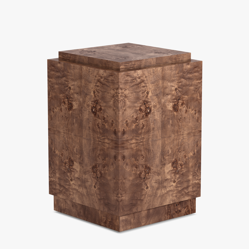 Wesley Burl Plinth Dark Brown Angled View Co.House Designs