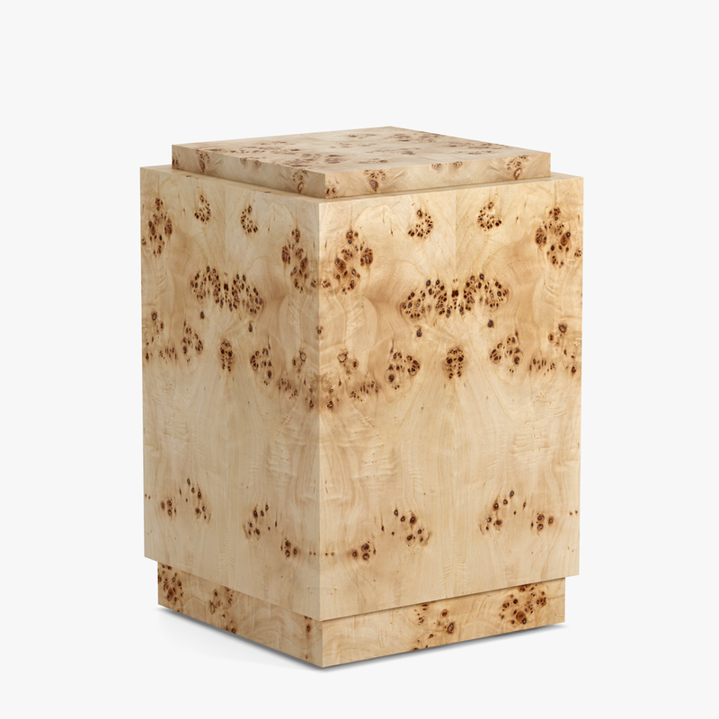 Wesley Burl Plinth Light Brown Angled View Co.House Designs