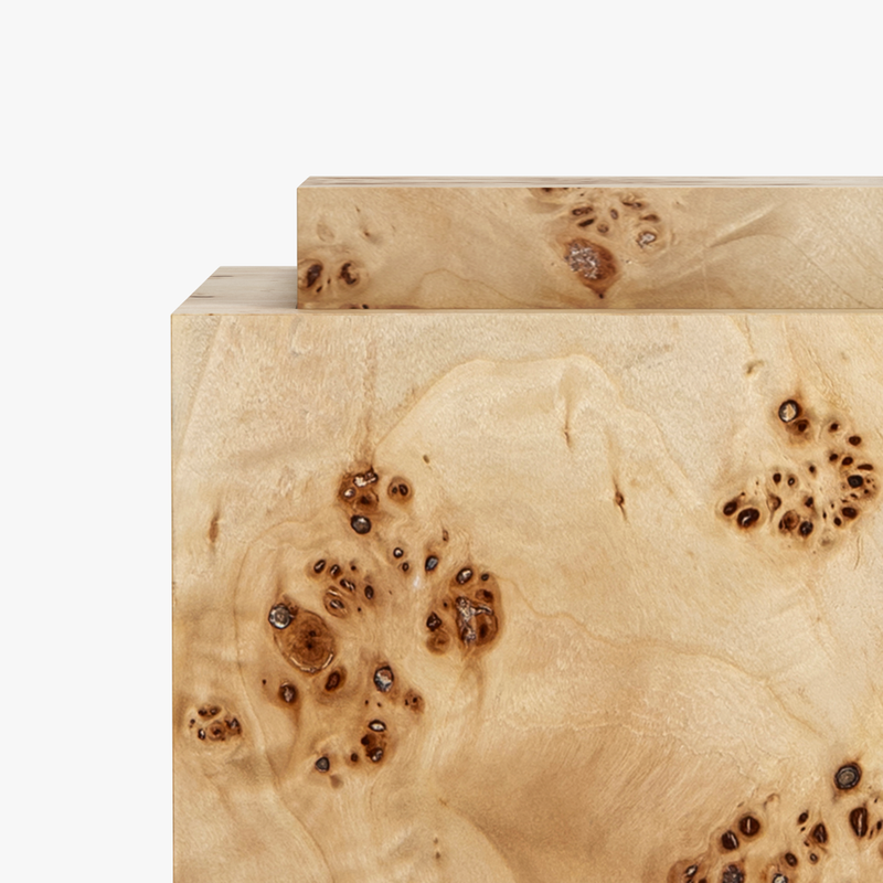 Wesley Burl Plinth Light Brown Corner Detail Co.House Designs