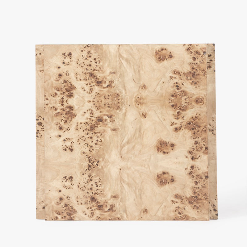 Co.House Designs Wesley Burl Side Table Light Brown Top View