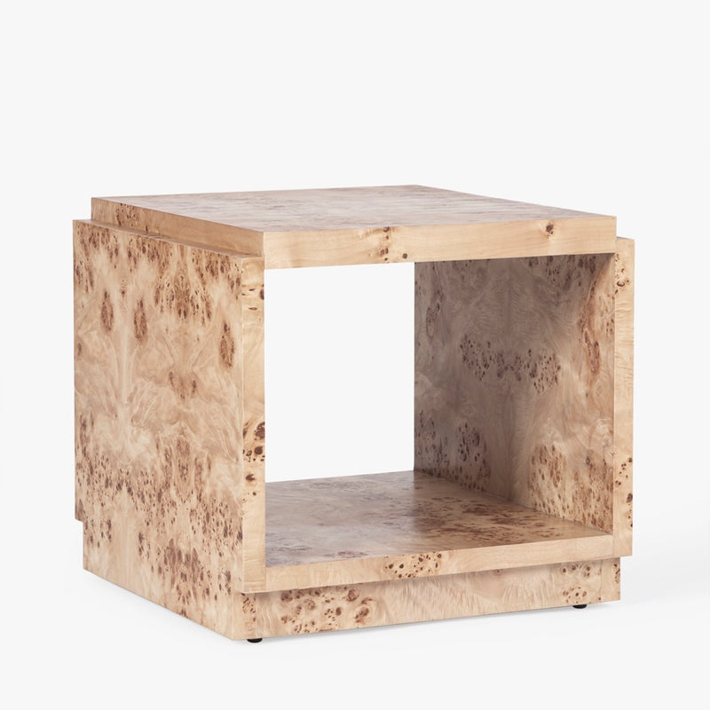 Wesley Burl Side Table Light Brown Angled View CH-1003557-IN02-FN-LV-ST-LB