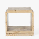 Wesley Burl Side Table Light Brown Front Facing View Co.House Designs