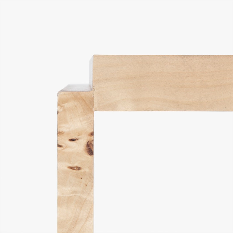 Wesley Burl Side Table Light Brown Corner Detail Co.House Designs