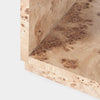Co.House Designs Wesley Burl Side Table Light Brown Lower Open Shelving