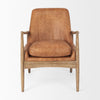 Mercana Westan Accent Chair Cognac Faux Leather Front Facing View