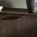Westhoff Sideboard Rubbed Black Oak Staged View Handles Four Hands