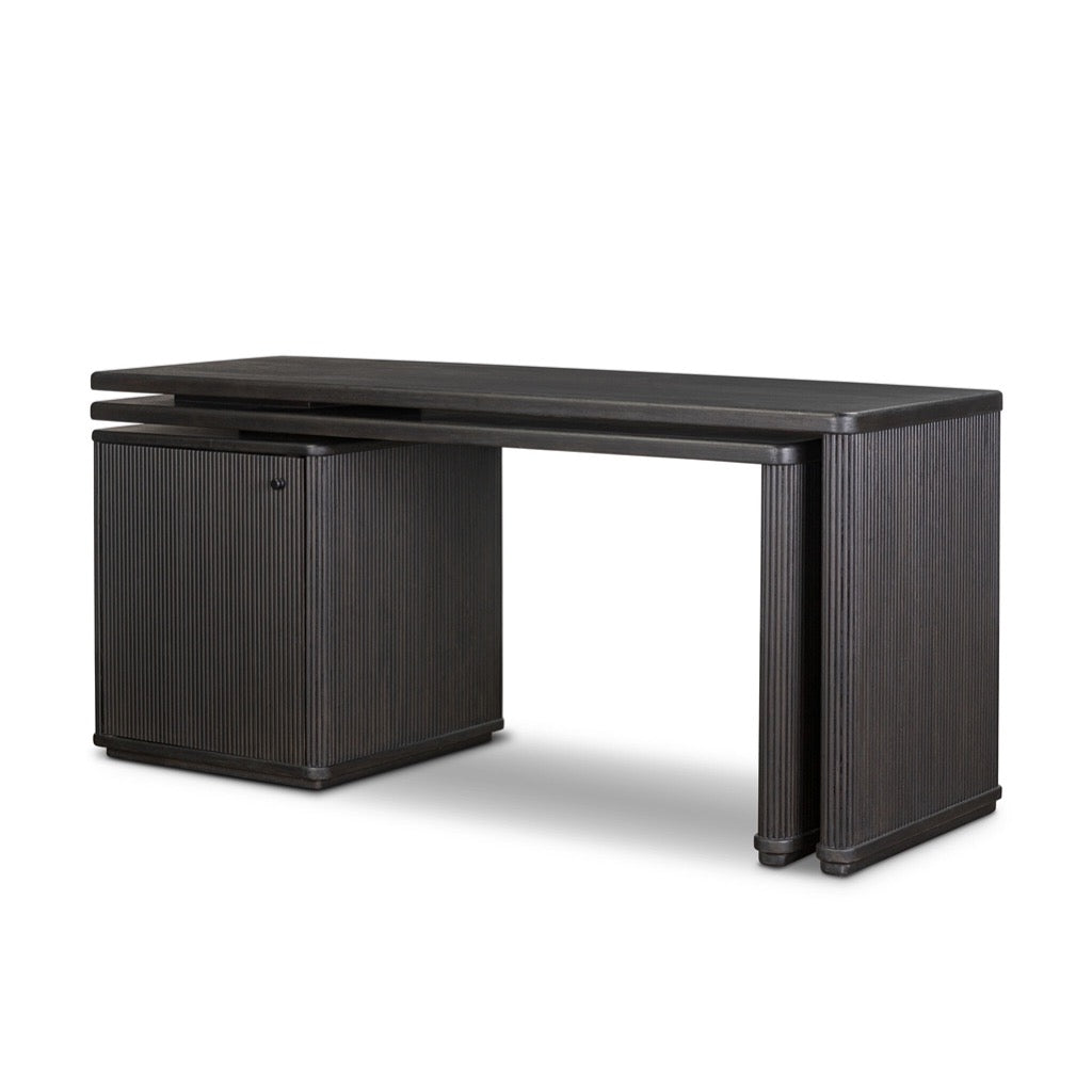 In the Woods...ブラックメタル　blackl Four Hands Weston Rotating Desk - Black Parawood