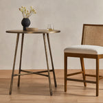 Four Hands Westwood Brass Counter Table Staged View