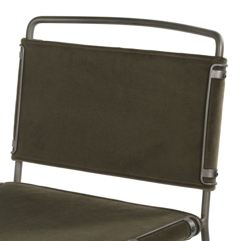 Four Hands Wharton Dining Chair Modern Velvet Loden Backrest