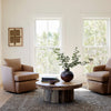 Whittaker Swivel Chair Nantucket Taupe Staged View Four Hands