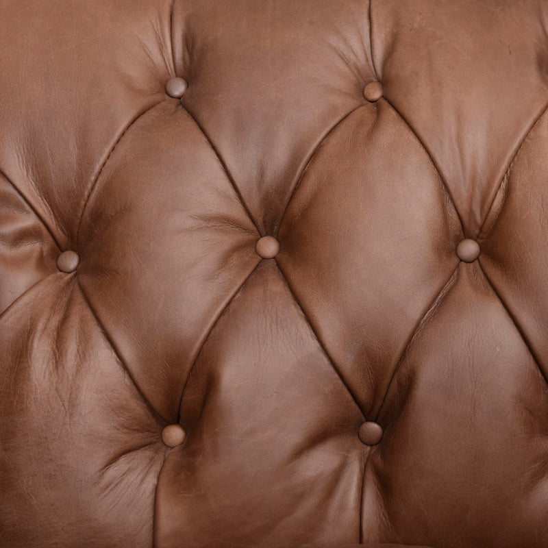 Williams Leather Chair Chocolate Tufted Detail 100117-005