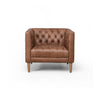 Williams Leather Chair Chocolate Front Facing View Four Hands