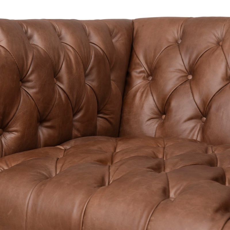 Williams Leather Chair Chocolate Tufted Seating Four Hands