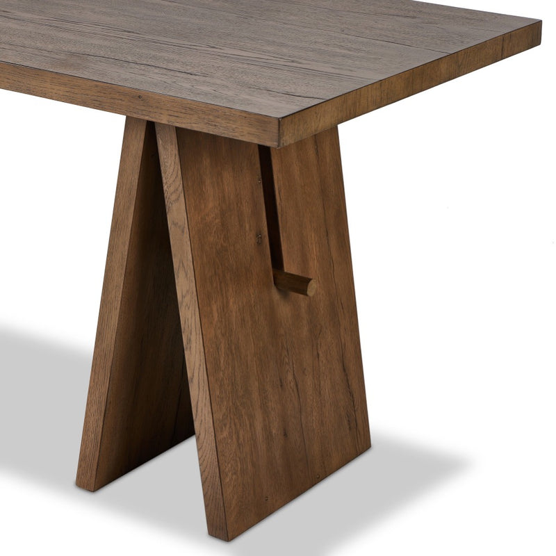 Wylie Desk Rustic Grey Veneer A-Frame Legs Four Hands