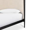 Four Hands Xander Canopy Bed Savoy Parchment Black Textured Iron Frame