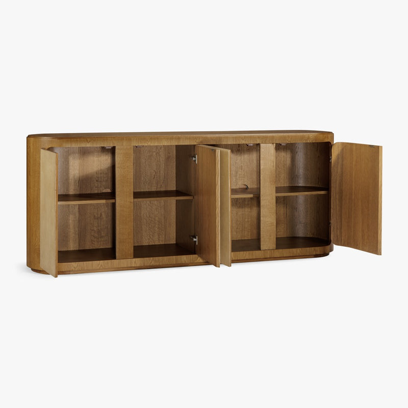 Co.House Designs Zahra Shagreen Sideboard Angled View Open Doors
