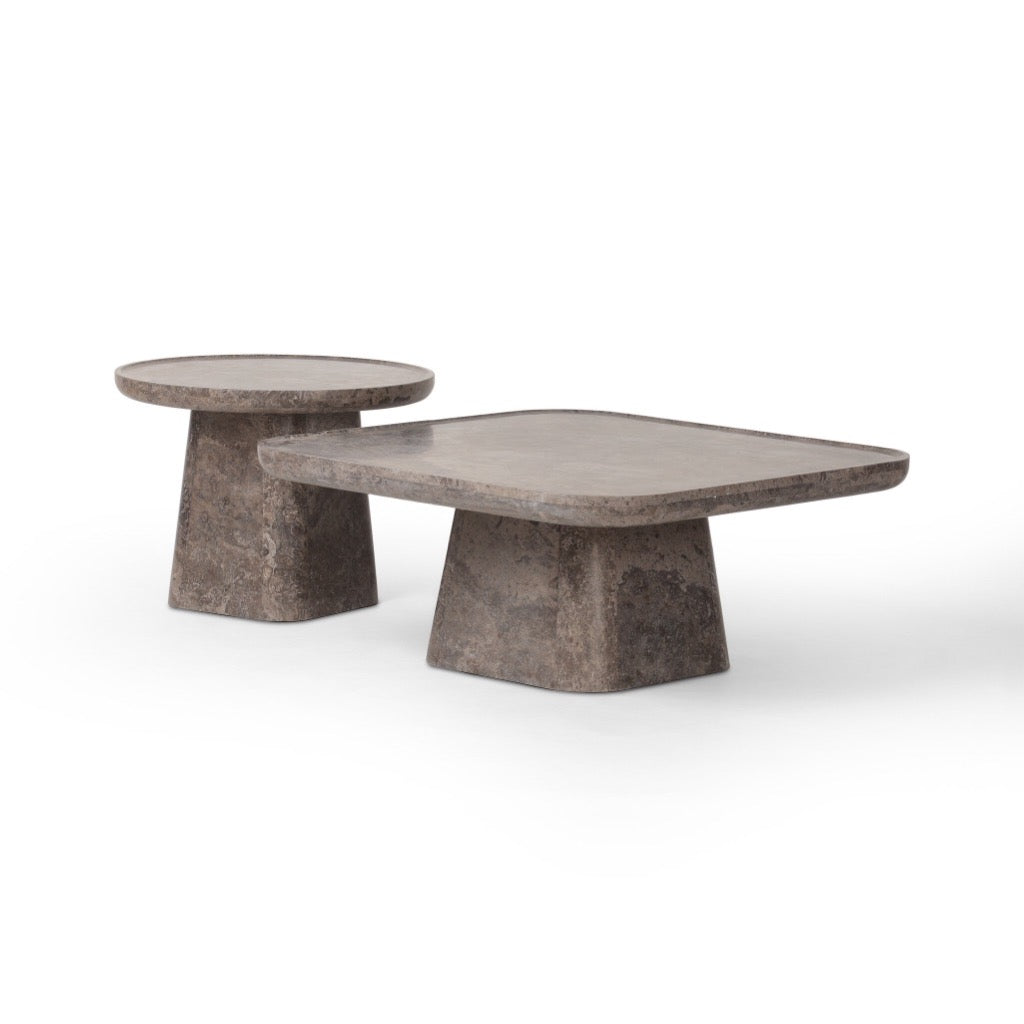 Four Hands Zane Coffee Table Set - Warm Grey Marble