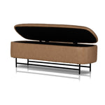 Zara Trunk Sierra Nude Angled View Open Trunk for Storage Four Hands