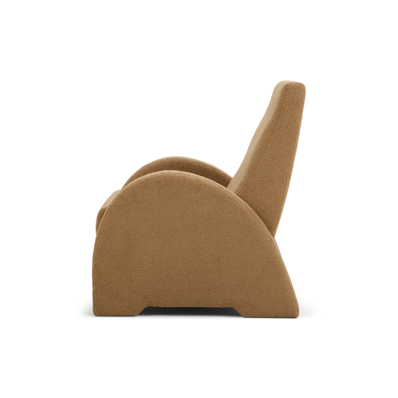 American Leather Zephyr Re-Invented Recliner Dolly Camel Side View