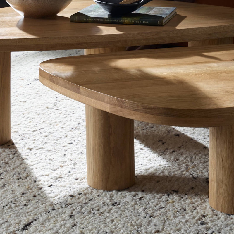 Four Hands Zion Nesting Coffee Table Set staged side view 
