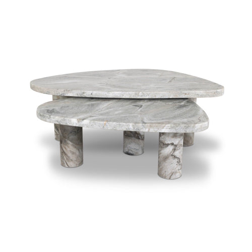 Four Hands Zion Nesting Coffee Table Set side view 
