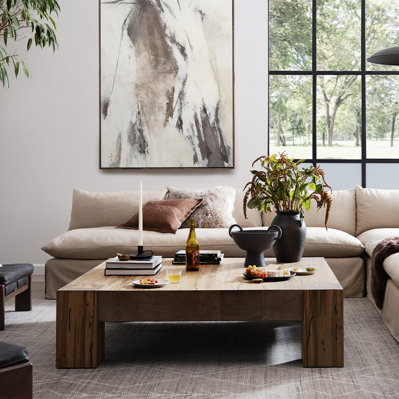 Abaso Coffee Table Staged View in Living Room Four Hands