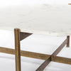 Adair Coffee Table - White Marble Top with Raw Brass Aluminum Base