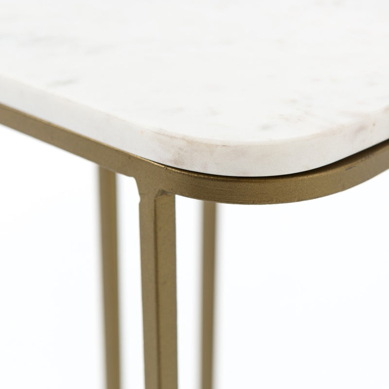 Adalley C Table - Marble and Matte Brass Combination