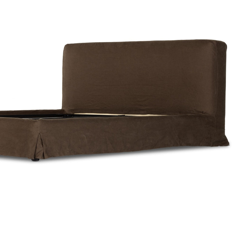 Aidan Slipcover Bed Brussels Coffee Right Side View 234707-010
