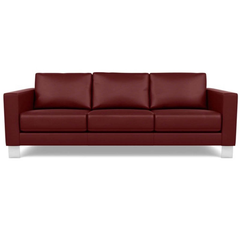 Capri Poppy - Alessandro Three Seat Leather Sofa