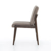 Alice Grey Leather Dining Chair Side View
