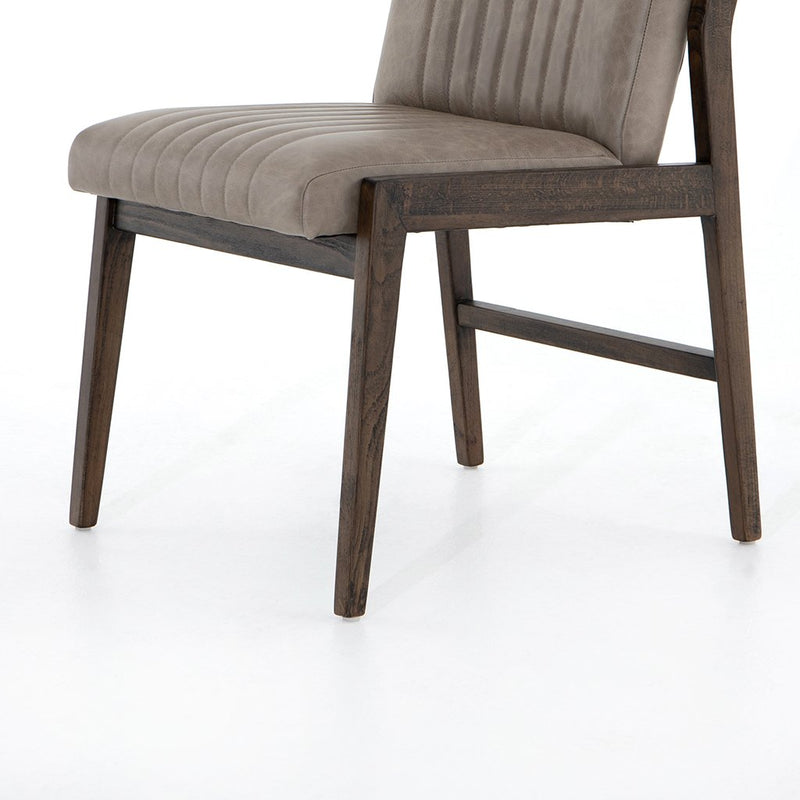 Alice Grey Leather Dining Chair Seat Detail