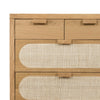 Allegra 8 Drawer Dresser-Natural Cane drawers with wood-backed cane paneling